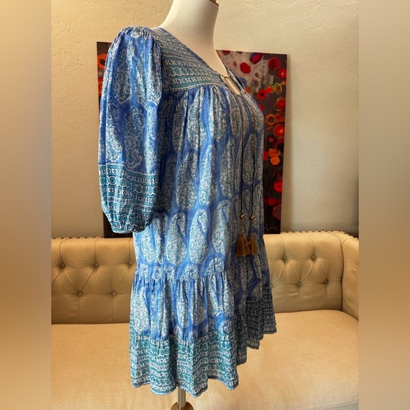 Bell Holly Dress in Blue Turq Paisley XS - Picture 4 of 10